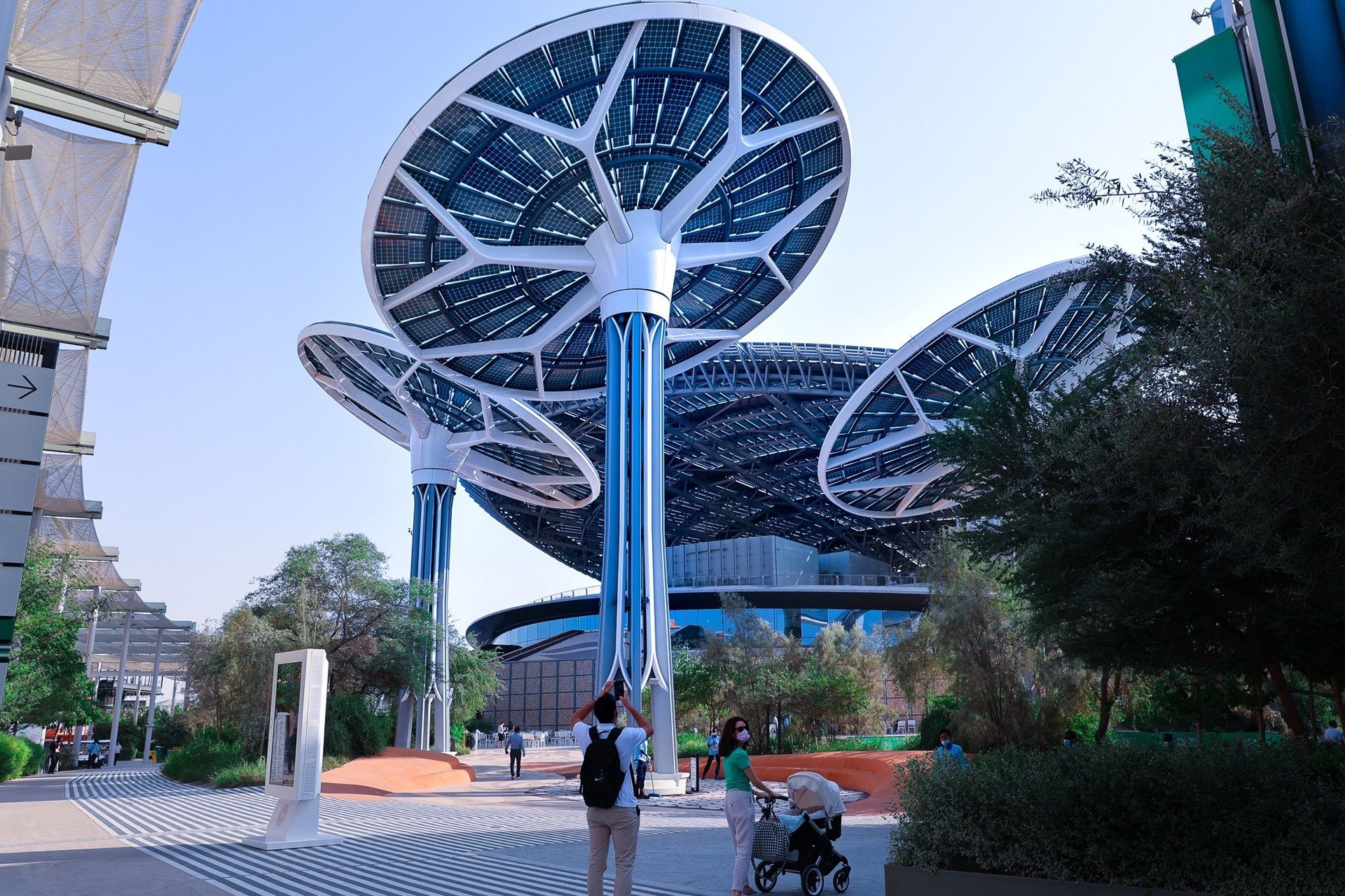 Solar energy and water condensing trees in the Sustainability District
